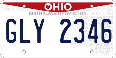 OH license plate GLY2346