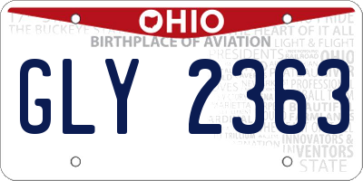 OH license plate GLY2363