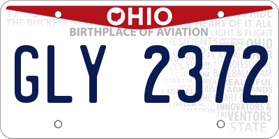 OH license plate GLY2372