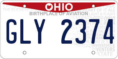 OH license plate GLY2374