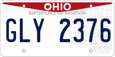 OH license plate GLY2376