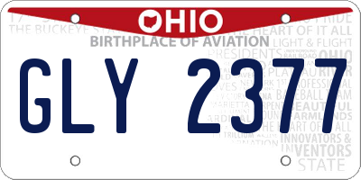 OH license plate GLY2377