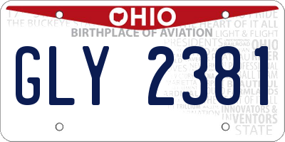 OH license plate GLY2381