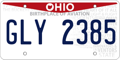 OH license plate GLY2385