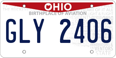OH license plate GLY2406