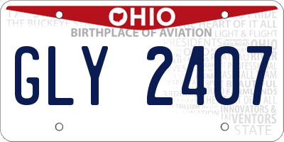 OH license plate GLY2407