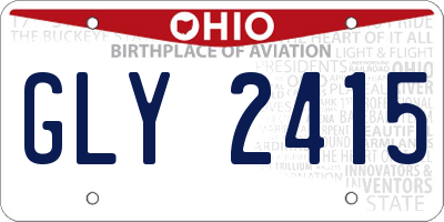 OH license plate GLY2415