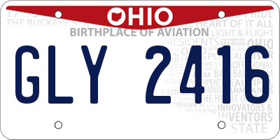 OH license plate GLY2416