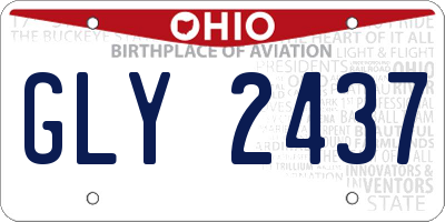 OH license plate GLY2437