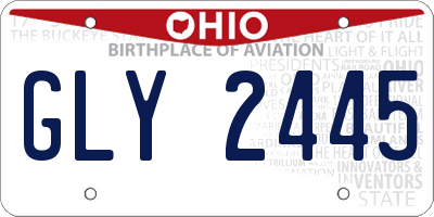 OH license plate GLY2445