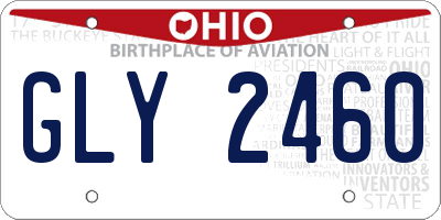 OH license plate GLY2460