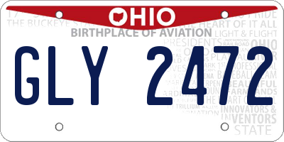OH license plate GLY2472