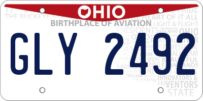 OH license plate GLY2492