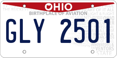 OH license plate GLY2501