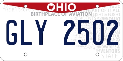 OH license plate GLY2502