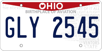 OH license plate GLY2545