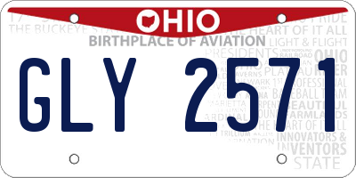 OH license plate GLY2571