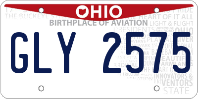 OH license plate GLY2575