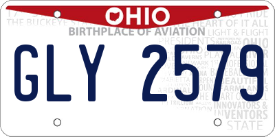 OH license plate GLY2579