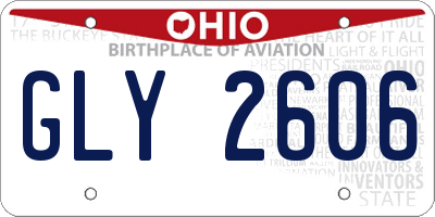 OH license plate GLY2606