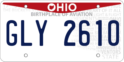 OH license plate GLY2610
