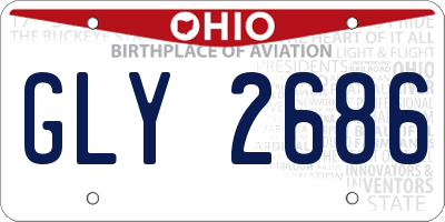 OH license plate GLY2686