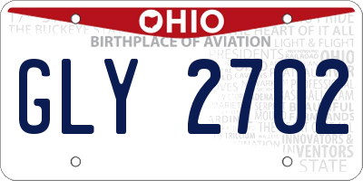 OH license plate GLY2702