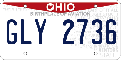 OH license plate GLY2736