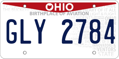 OH license plate GLY2784