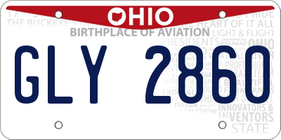 OH license plate GLY2860