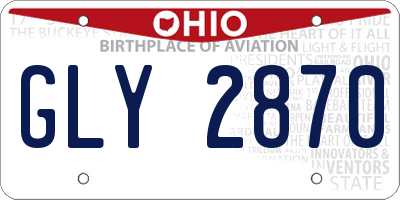 OH license plate GLY2870