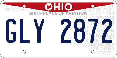 OH license plate GLY2872