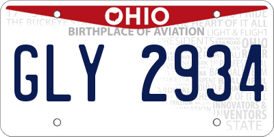 OH license plate GLY2934