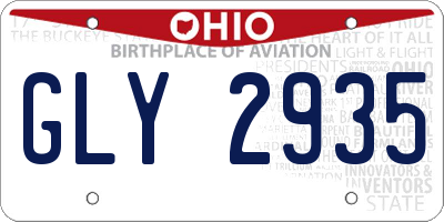 OH license plate GLY2935