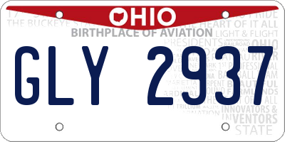 OH license plate GLY2937