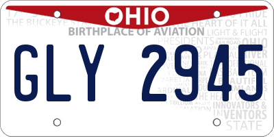 OH license plate GLY2945