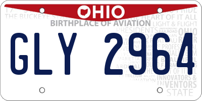 OH license plate GLY2964