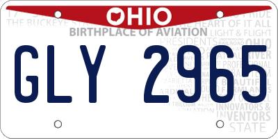 OH license plate GLY2965