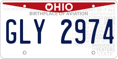 OH license plate GLY2974