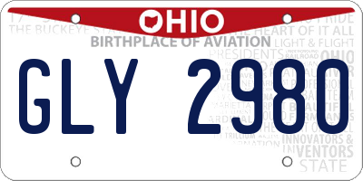 OH license plate GLY2980