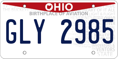 OH license plate GLY2985