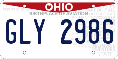 OH license plate GLY2986