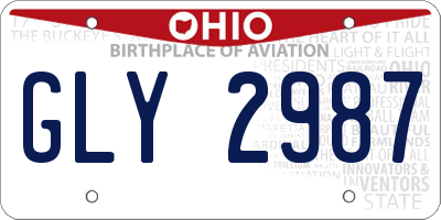 OH license plate GLY2987
