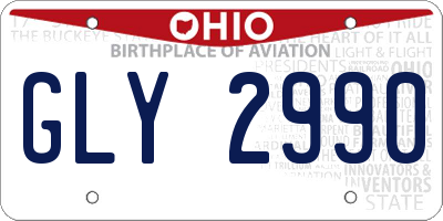 OH license plate GLY2990