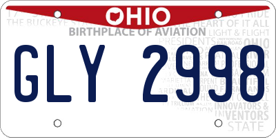 OH license plate GLY2998
