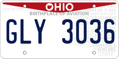 OH license plate GLY3036