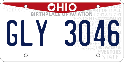 OH license plate GLY3046