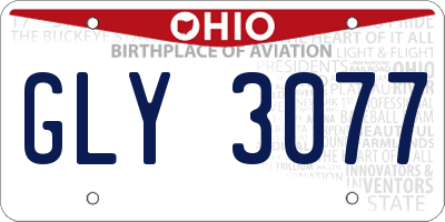 OH license plate GLY3077