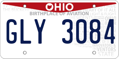 OH license plate GLY3084