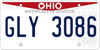 OH license plate GLY3086